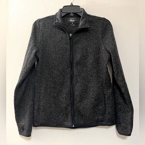 G.H. Bass Charcoal Gray Fleece Zip Up Jacket size M